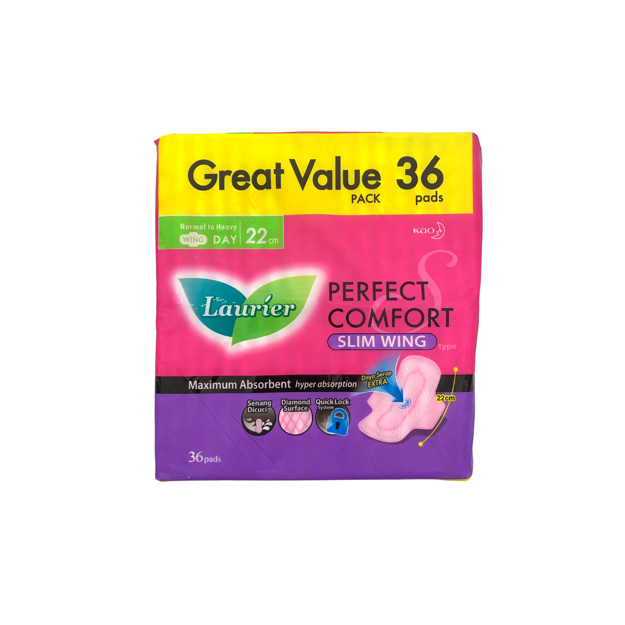 Laurier Perfect Comfort Slim Wing 36 Pieces