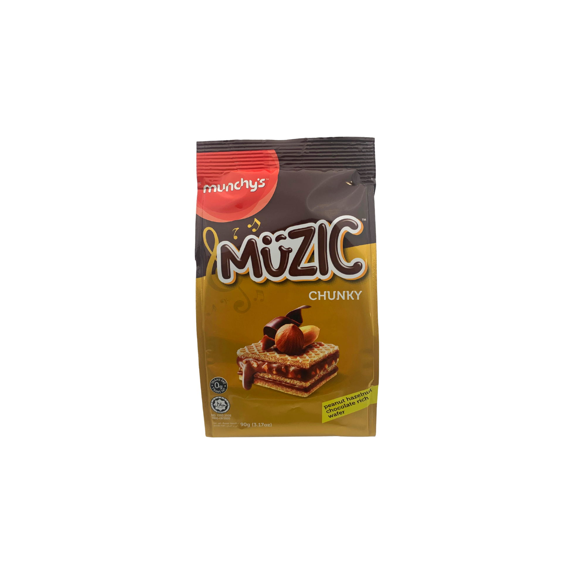 Munchys Muzic Peanut Hazelnut Wafer Chunky 90g