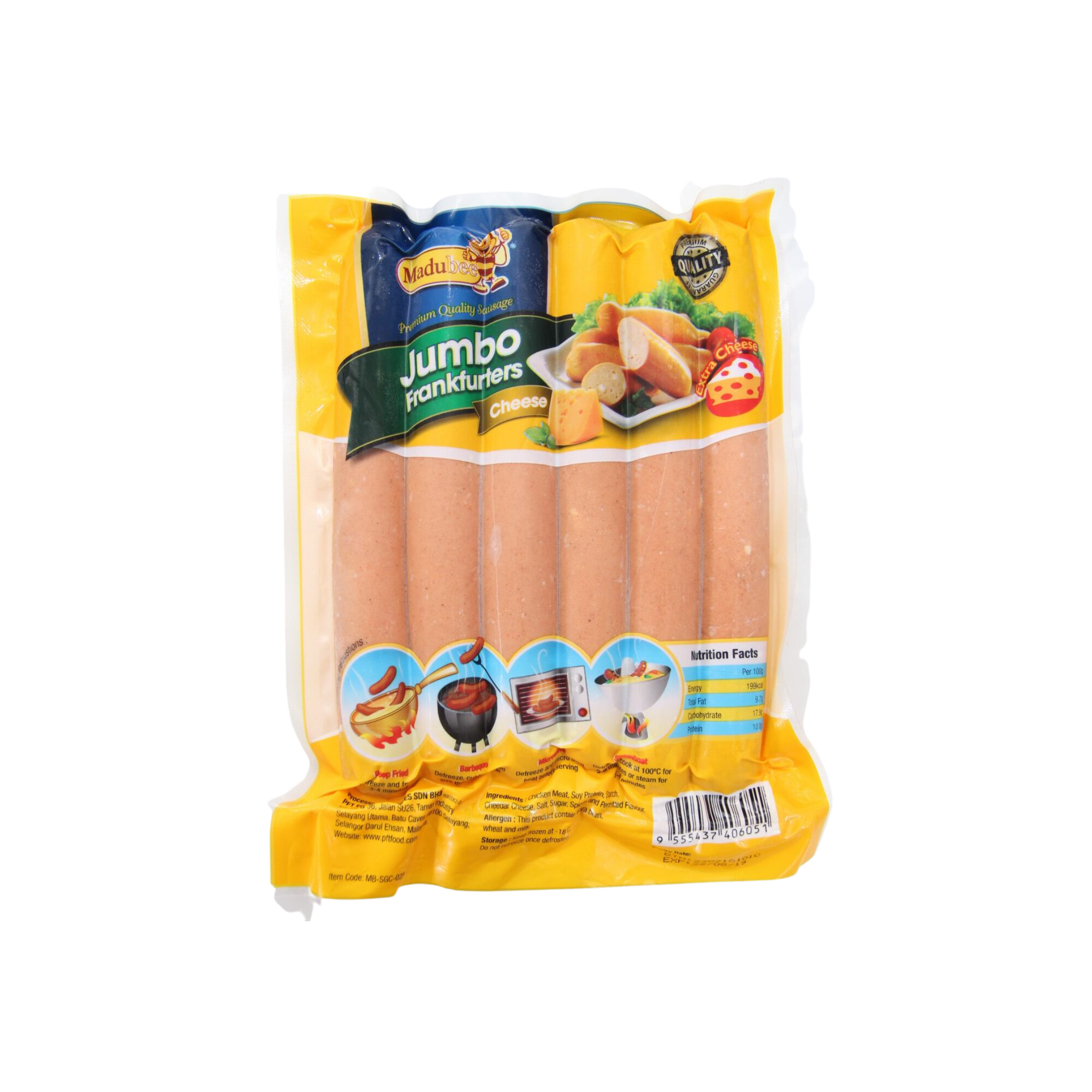 Madubee Jumbo Frankfurter Cheese 540g — HarimauFresh - Online Groceries ...