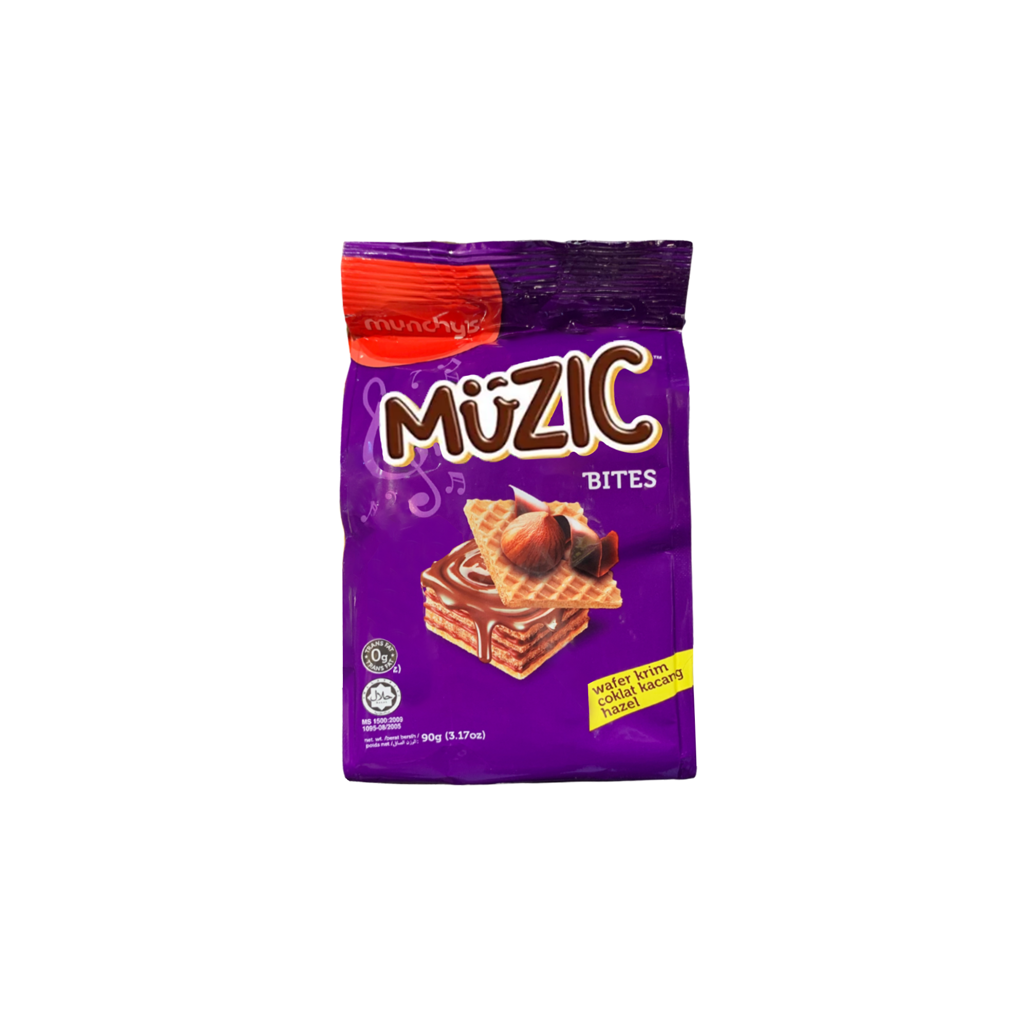 Munchys Muzic Chocolate Hazelnut Wafer Bites 90g