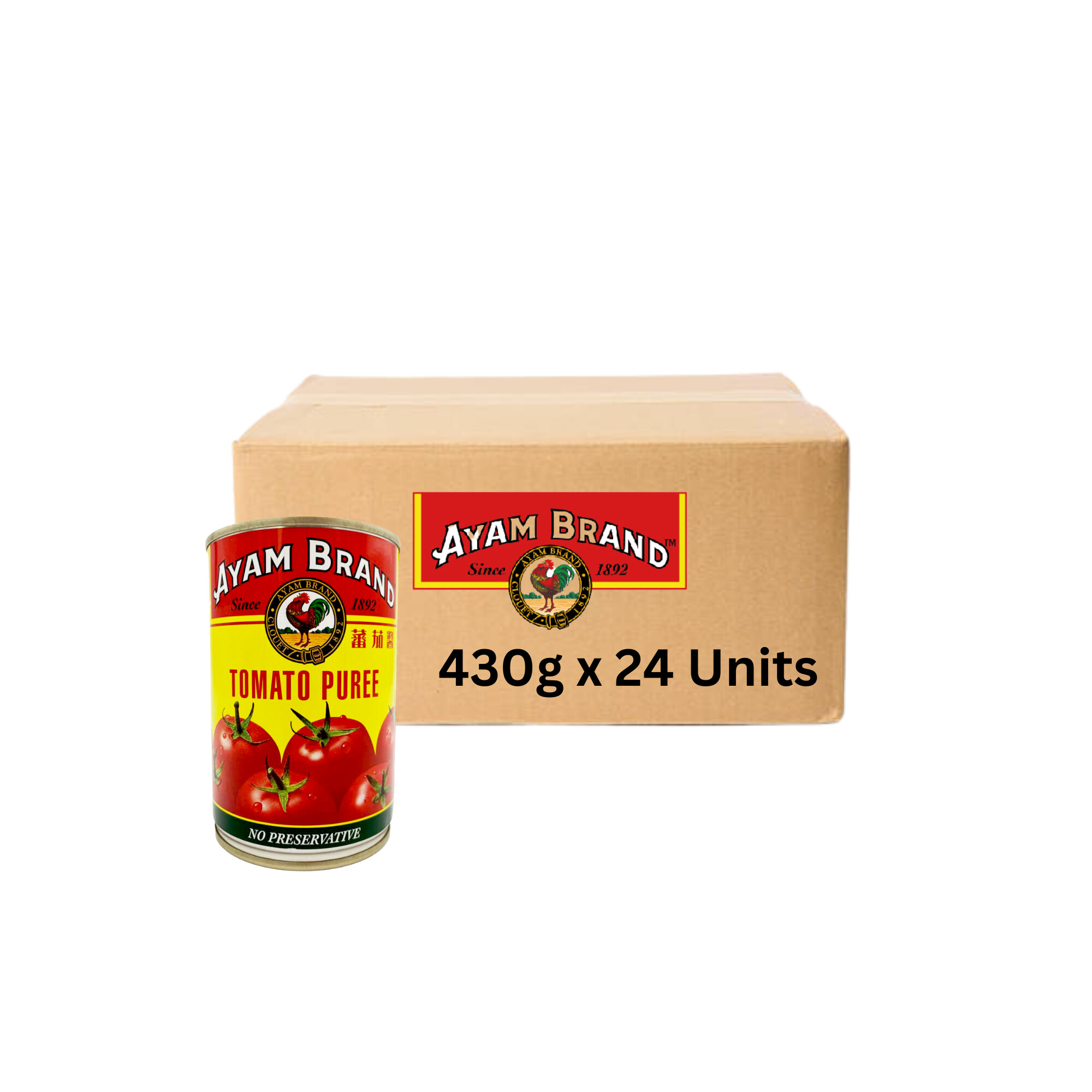 Ayam Brand Tomato Puree 430g x 24 Units — HarimauFresh Online