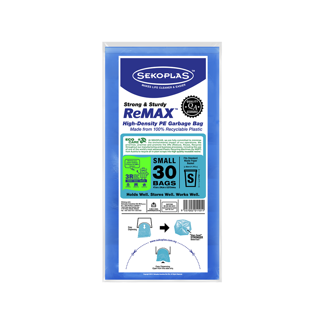 Sekoplas Remax-Blue Flat Pack Garbage Bag S Plastic
