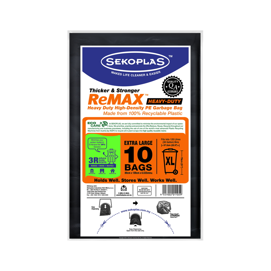 Sekoplas Remax Black Garbage Bag Xl Plastic